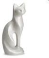 Metal Alloy white cat pet cremation urn