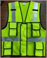 Evion Polyester Green Sleeveless Plain reflective safety jacket