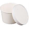 500 ML White paper container with Lid - 350 GSM