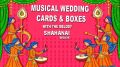 Paper Rectangular Available in Different Colors Printed shehnai melody musical wedding invitation card