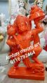 Marble Non Printed Plain Ambay moorti art red stone hanuman statue