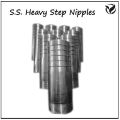 Round Grey Polished stainless steel heavy step nipple