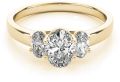 3 Stone Oval Cut Diamond Engagement Ring