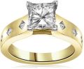 Square Brilliant Moissanite Cathedral Engagement Ring
