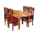 Polished 25-40 Kg Multicolor Wooden Dining Table Set
