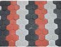 Cement Black White and Red Hexagonal Interlocking Tiles