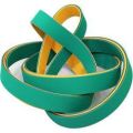 SMS Green & Yellow Plain nylon sandwich flat belt