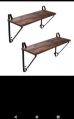 Iron Framed Wooden Wall Mounted Floating Shelves