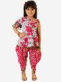 Cotton Available all color Printed Short  Sleeve girls mira frilly sleeves peplum dhoti top