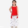 kid 1 Multicolor Cotton Stitched girls strappy top palazzo set