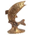 Golden Polished brass fish statue