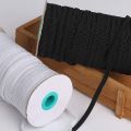 50mtr Black and White Polyester Flat Braided Elastic Cords