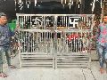 Silver Polished stainless steel temple gate