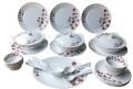 Round Red & White Polished 40 piece red lilly melamine dinner set