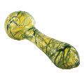 60-90gm 90-120gm Printed Polish Continental Yellow & Green color changing glass smoking pipe