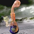Boro Glass gold fumed colored bong