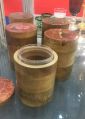 Round Brown Polished Ecotao By Leaf wooden jar