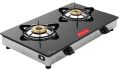 CARVES 2 Burner Smart Black Glass ss Frame Gas Stove &amp;amp; Rich matt Steel Body. It Comes with Casting H