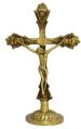 Golden brass religious crucifix cross