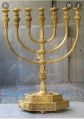 Golden Polished Traditional brass temple menorah candlestick holder