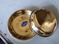 Round Golden Polished brass halwa plate