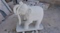 White Plain Marble Elephant Statue