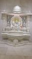 White Plain Polished Marble Mandir