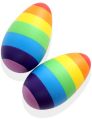 Rainbow Colour Printed rainbow 2 wooden egg shaker set