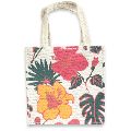 Hibiscus Print Jute Gift bag