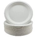 Round White Plain disposable bagasse plates