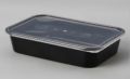 Black Plain rectangular plastic lunch box