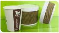 Pulp Paper Round Brown Plain ripple paper container