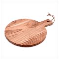 Round Brown Plain Polished wooden kitchen cutting board