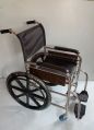 Polished stainless steel folding wheel chair