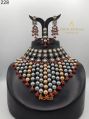 Metal Black Polished Rhodium polished Rhodium Finishing Black Prime Kundan Jewelry kundan necklace set