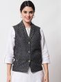 All Color Checked Non Zipper Collar Neck 6 Colors vastraa fusion printed womens ethnic sleeveless woolen jacket