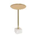 Natural Stone Golden High Quality New Polished Polished marble base aluminum side table