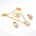 Jewelry Set White baroque pearl stone gold plated necklace set