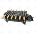 Deluxe2 charcoal barbecue grill with 12 skewers, 1 ss grill and 1 coal tray