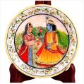Decorative Marble Plate with Radha Krishna Figure