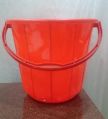 Round Geenova red plastic bucket
