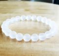 snow white quartz love passion 6 mm beads stretchable bracelet