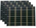 Black Check Design Bamboo Dining Table Mat