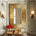 The Royal Golden Metal Glass Wall Mirror