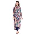 Poly Cotton Multicolor Stitched Ladies Printed Kurti