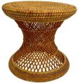 Round Light Brown Plain Polished cane stool