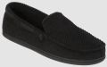 Dearfoams black mens suede moccasin shoes