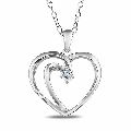 SGA white gold heart diamond pendant