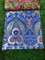 Kimkhwab Silk Brocade blue banarasi handloom kimkhab meena weaved sherwani brocade fabric