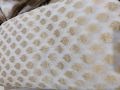 Base Cream dyeable pure chiffon silk gold zari weave white fabric